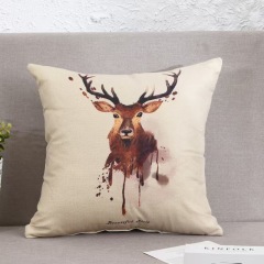 Cartoon Linen Four Season Pillow, Car Lumbar Support,Cotton Linen Square Waist Pad