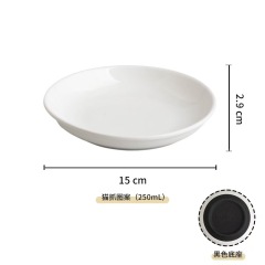 Ceramic Pet Kitten Food Bowl Canned Snacks Dinner Plate Small Anti-slip Cat Plate