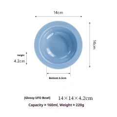 Aesthetic Ceramic Pet Bowl - Instagram Style Pastel Colors with Guarded Rim, Anti-Black Chin Design for Cats & Small Dogs
