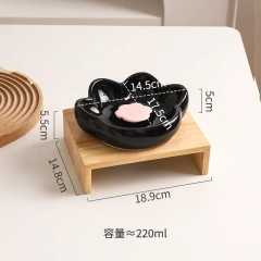 Elevated Slow Feeder Cat Bowl, Raised Anti-Choke Food Dish for Neck Relief & Bloat Prevention, Non-Slip Base Dog Bowl Ceramic