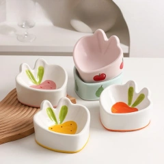 Ceramic Pet Bowl, Elevated Cat Food Dish with Non-Slip Base for Neck Relief, Anti-Spill Water Bowl for Cats and Small Dogs