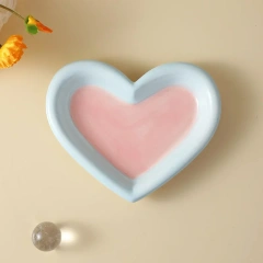 Love Cat Plate Dog Bowl Not Easily Knocked Over Hand Painted Cat Bowl Ceramic Cat Food Bowl Cat Rice Bowl Canned Snack Bowl