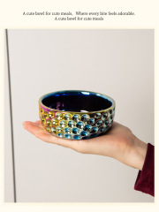 Colorful Electroplated Ceramic Pet Bowl
