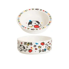 Anti-Tip Design Ceramic Cat Bowl High Temperature Resistance Cervical Protection Cat Food Bowl Cartoon Pet Food Bowl Pet Care