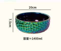 Colorful Electroplated Ceramic Pet Bowl