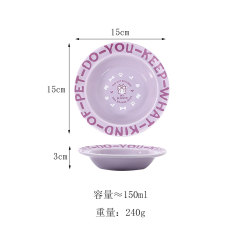 Cute Creative Cartoon Border Flying Saucer Ceramic Cat and Dog Bowl