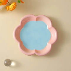 Love Cat Plate Dog Bowl Not Easily Knocked Over Hand Painted Cat Bowl Ceramic Cat Food Bowl Cat Rice Bowl Canned Snack Bowl