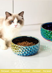 Colorful Electroplated Ceramic Pet Bowl