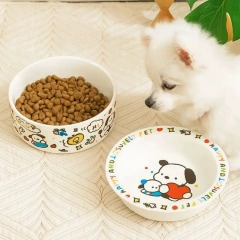 Anti-Tip Design Ceramic Cat Bowl High Temperature Resistance Cervical Protection Cat Food Bowl Cartoon Pet Food Bowl Pet Care