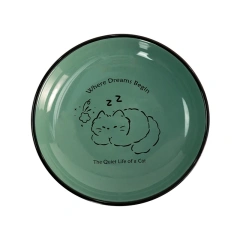 Creative Eco-Friendly Ceramic Pet Bowl with Bowl Rack and Can Plate for Cats Dogs Anti-Tip Lightweight Non-Slip Drinking Bowl