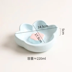 Elevated Slow Feeder Cat Bowl, Raised Anti-Choke Food Dish for Neck Relief & Bloat Prevention, Non-Slip Base Dog Bowl Ceramic