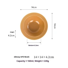 Aesthetic Ceramic Pet Bowl - Instagram Style Pastel Colors with Guarded Rim, Anti-Black Chin Design for Cats & Small Dogs