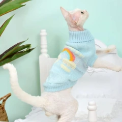 Wholesale Winter Cat Sweater Thick Needle Warm Elastic Cartoon Print Pet Coats