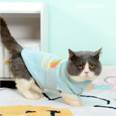 Wholesale Winter Cat Sweater Thick Needle Warm Elastic Cartoon Print Pet Coats