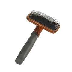 Stainless Steel & Wooden Double-Sided Pet Comb for Cat Grooming and Dog
