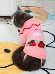 Winter Cat Sweater Thick Needle Warm Elastic Cartoon Print Pet Coats