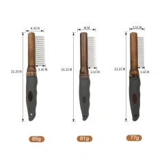Cross-Border Stainless Steel & Wooden Double-Sided Pet Comb for Cat Grooming and Dog Massage Pet Hair Care Supplies