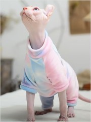 Fenice-Cat Tie-Dye Clothes Base, Silver Fox Velvet, Four-Legged Clothes,