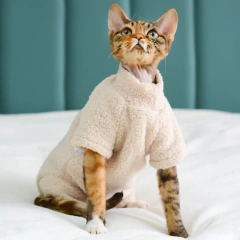 Sphynx Cat Clothes Winter Warm Pet Cat Jumpsuit Hoodies Soft Fleece Kitten Cat Pajamas Costumes For Sphinx Devon Cats
