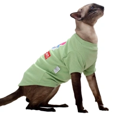 Hairless Cat Clothes Small Milk Cat Anti Shedding Pet T-shirt German Cat Cotton and Linen Autumn Hoodie