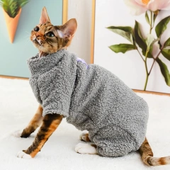 Sphynx Cat Clothes Winter Warm Pet Cat Jumpsuit Hoodies Soft Fleece Kitten Cat Pajamas Costumes For Sphinx Devon Cats
