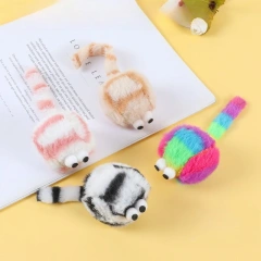 4pcs Cat Chewing Plush Toy Simulated Mouse Squeaky Cute Interactive Kitten Toy Bite Resistant Teeth Cleaning Cat Toy Supplies