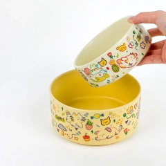 Graffiti Cute Cat Bowl Ceramic Dog Bowl Pet Supplies Anti knock and Black Chin Cat Food Bowl Feeding Dog Food