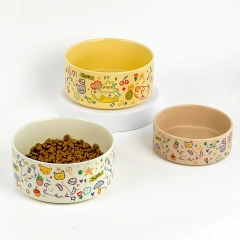 Graffiti Cute Cat Bowl Ceramic Dog Bowl Pet Supplies Anti knock and Black Chin Cat Food Bowl Feeding Dog Food