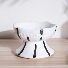 Dog Bowl Ceramic Eco-friendly Waterproof Solid Pattern Pet Food & Drinking Bowl
