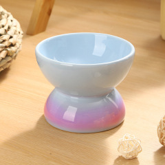 Ceramic Elevated Cat Bowls Tilted Cat Food Bowl Dish Pet Feeder Bowl