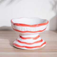 Dog Bowl Ceramic Eco-friendly Waterproof Solid Pattern Pet Food & Drinking Bowl