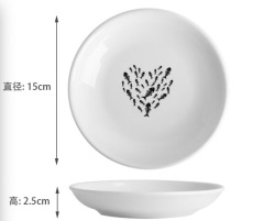 6inch Eco-Friendly Ceramic Flat Cat Plates Indoor Cats Shallow Bowls