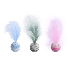 New 1Pc Delicate Cat Toy Star Balls Plus Feather High Quality EVA Material Light Foam Ball Throwing Funny Interactive Plush Toy