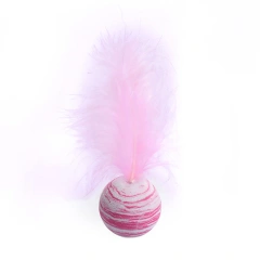 New 1Pc Delicate Cat Toy Star Balls Plus Feather High Quality EVA Material Light Foam Ball Throwing Funny Interactive Plush Toy