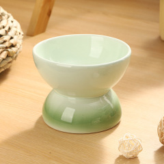 Ceramic Elevated Cat Bowls Tilted Cat Food Bowl Dish Pet Feeder Bowl