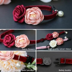 NiBao High Quality Adjustable with Bowtie Cat Pet Collar for Girl Kitten Small Dogs Pets