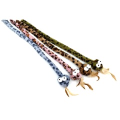 Crinkly paper leopard snake cat toy contains catnip