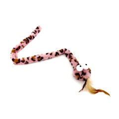 Crinkly paper leopard snake cat toy contains catnip