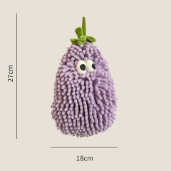 Hand Towel for Kitchen and Bathroom Banana/Strawberry Shaped Hanging Washcloth Chenilles Cloths Soft Absorbent Towel