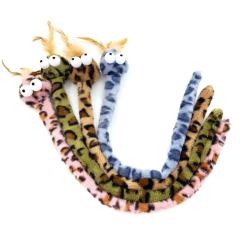 Crinkly paper leopard snake cat toy contains catnip