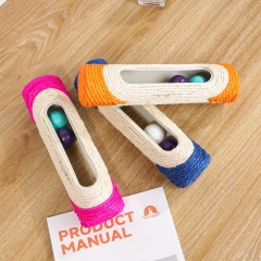 High Quality Eco-Friendly Sisal Scratching Cat Toy Simplicity Style with Interactive Balls for Pet Movement & Exercise
