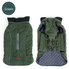 High Quality Dog Clothes Quilted Dog Coat Pet Warm Jacket Vest New Big Dog Retro Cozy Thick Vest Clothing 6 Colors