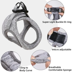 Dog Cat Harness Vest Chest Strap Comfort Breathable Adjustable Pet Harness for Small Medium Dogs Puppy Outdoor Walking