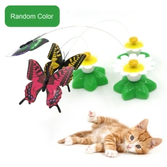 Electric Automatic Rotating Butterfly Cat Toy Interactive Kitten Teaser with Flapping Wings for Indoor Cats Play Exercise