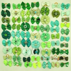 100pcs Dog Grooming Bows Handmade Small Dog Hair Bows Rubber Bands Dog Accessories Pet Supplies