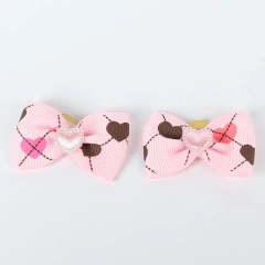 Wholesale Valentine's Day Pet Hair Accessories Dog Hair Bows with Rubber Bands for Small Dogs