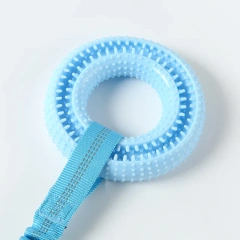 Wholesale Custom Pet Dog Chew Toys Medium Large Durable Eco Friendly Interactive TPR Hidden Food Ring Bungee Pet Dog Tug Toys