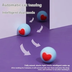 Automatic Electric Cat Ball Shine Love Heartbeat Training Game Smart Bouncing Dog Ball Rolling Round Pet Toy Interactive Cat Toy