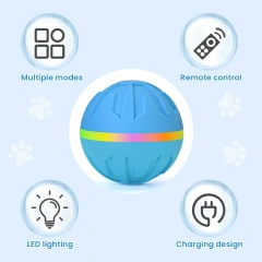 Remote-Controlled LED Light Up Rubber Dog Ball – Rechargeable Interactive Fetch Toy for Aggressive Chewers, IP65 Waterproof