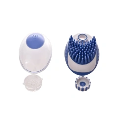 Self Cleaning Pet Dog Cat Grooming Hair Brush Pet Dog Bath Brush With Shampoo Dispenser